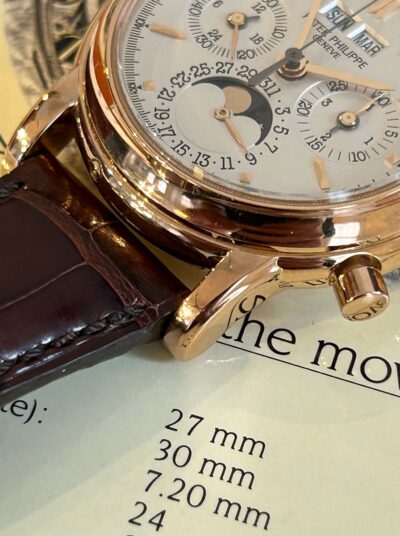 Patek Philippe 3970 Rose Gold Perpetual Calendar Chronograph - Image 3